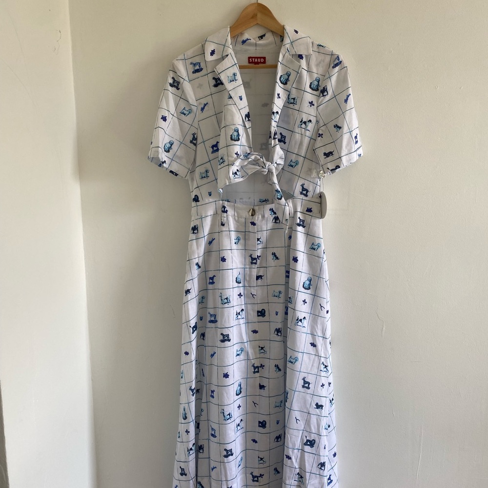 Staud Giorgiana dress in pup star